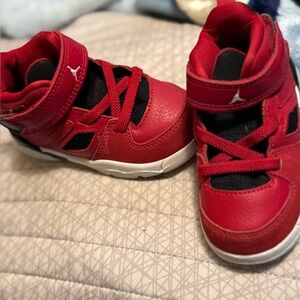 Jordan Kids Red and Black Sneakers